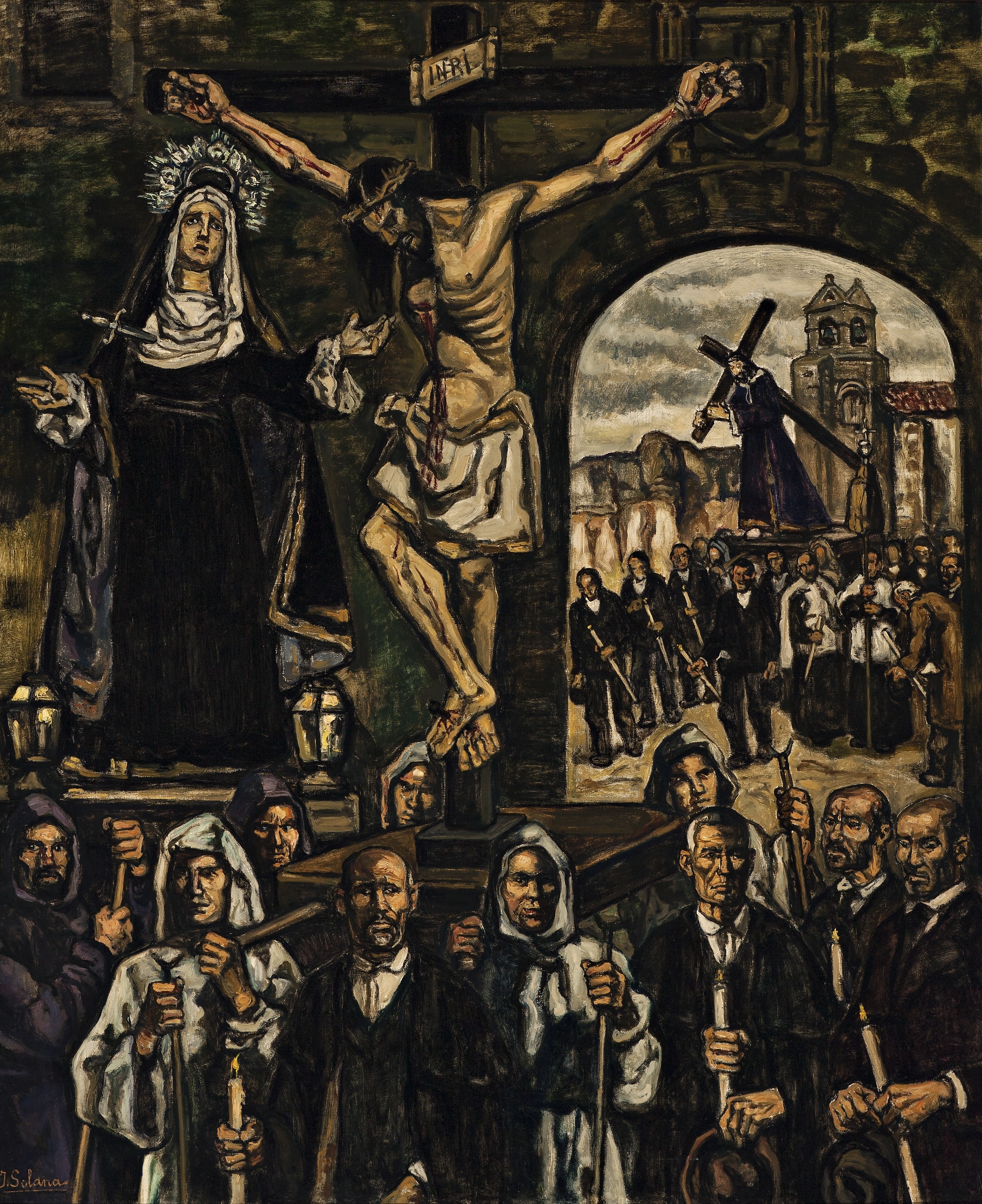 José Gutiérrez Solana | Procession in Ávila (1943 - 1945) | MutualArt