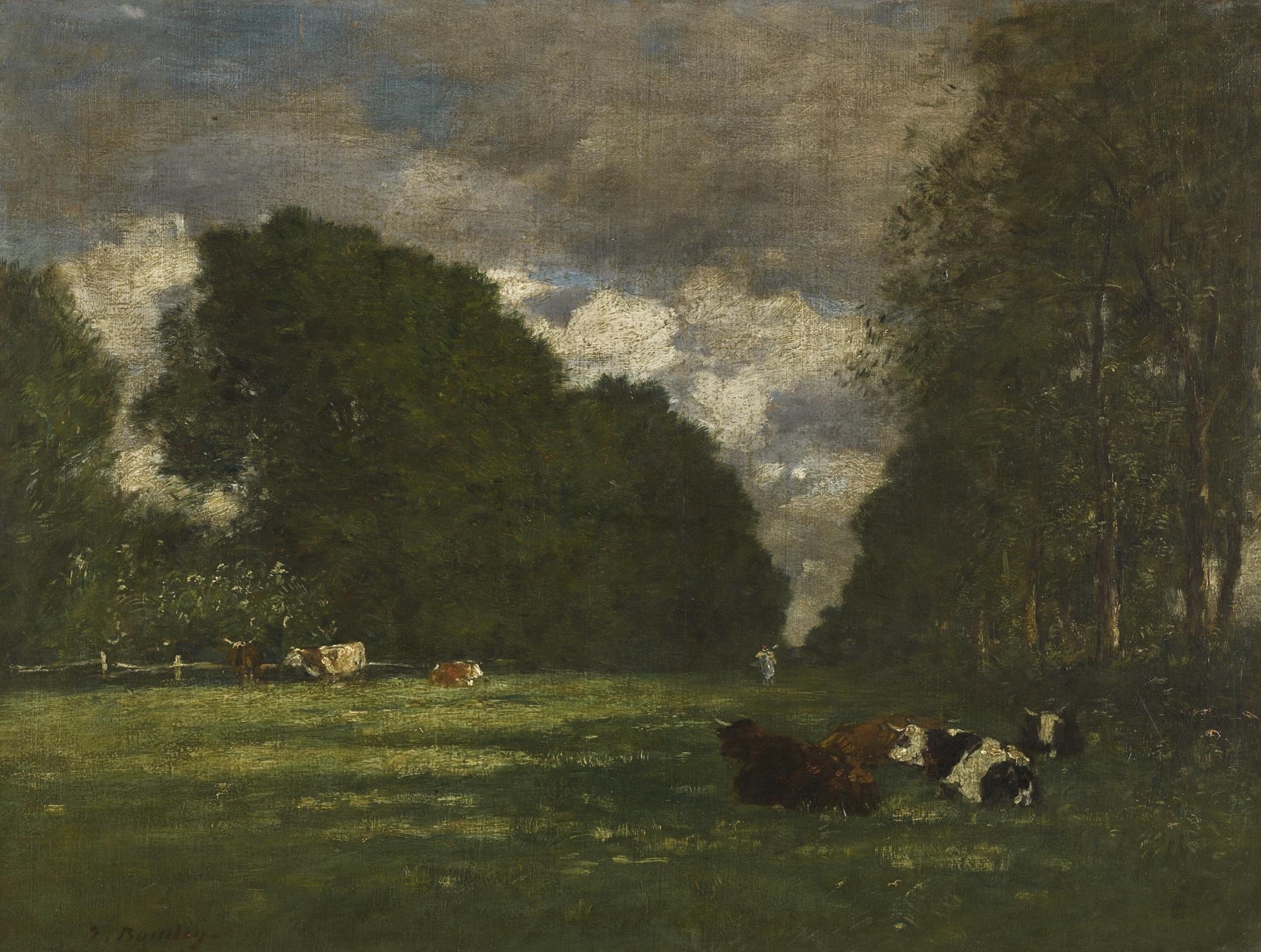 Eugène Louis Boudin | PÂTURAGE AUX ENVIRONS D'HONFLEUR (1888