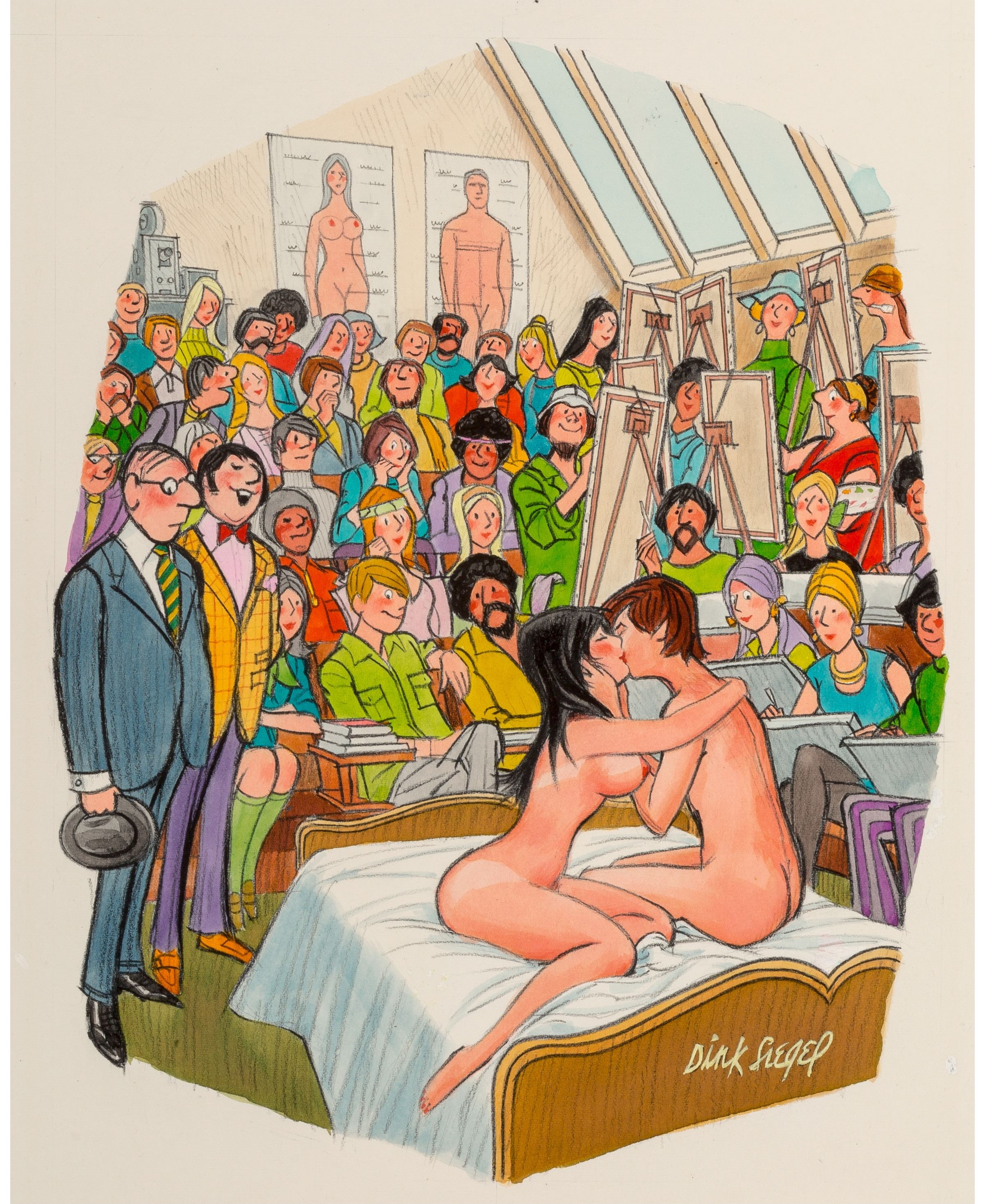 60s Cartoon Porn - Dink Siegel | Sex Ed, Playboy cartoon (1972) | MutualArt