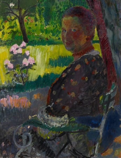 Cuno Amiet | Bildnis Anna Amiet im Garten (1932) | MutualArt