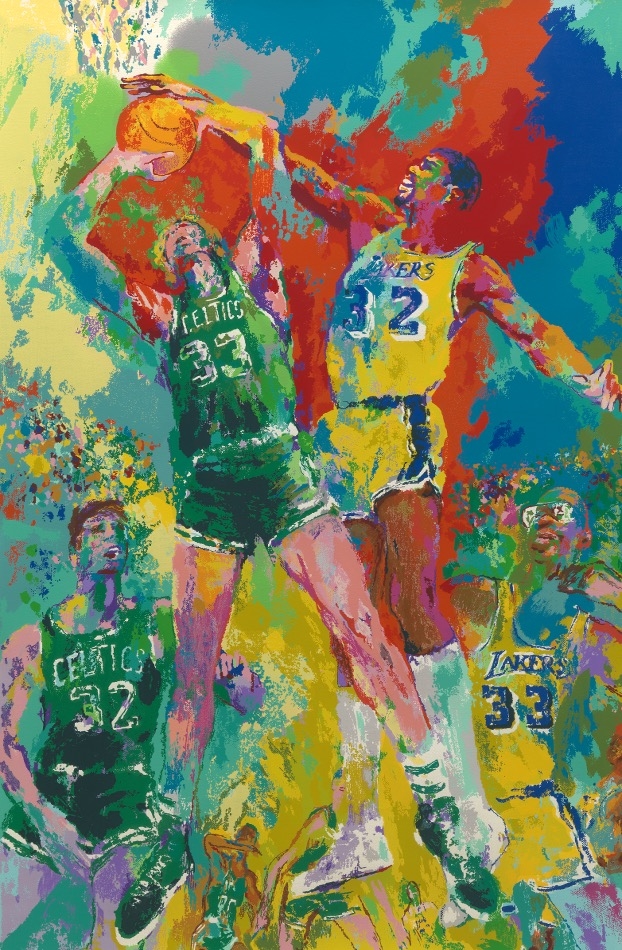 Larry Bird "Game Day" acrylic on paper signed by Larry