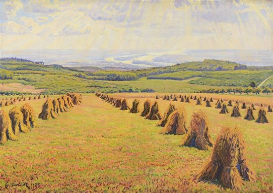 Gustave Cariot Wheat Sheaves In The Field 1925 Mutualart