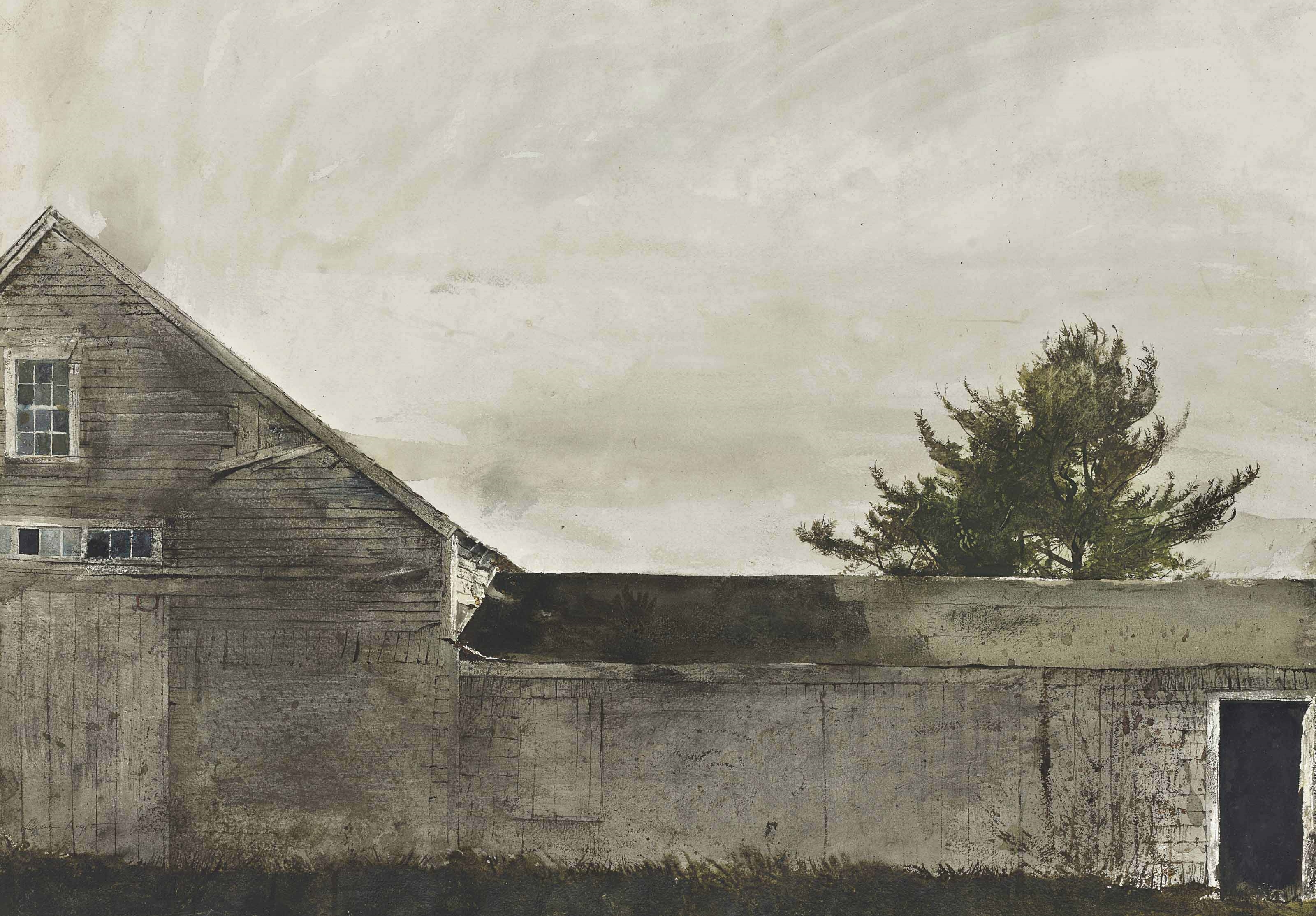 Andrew Wyeth、OLSONS' BARN、希少画集画、新品高級額、額装付、状態