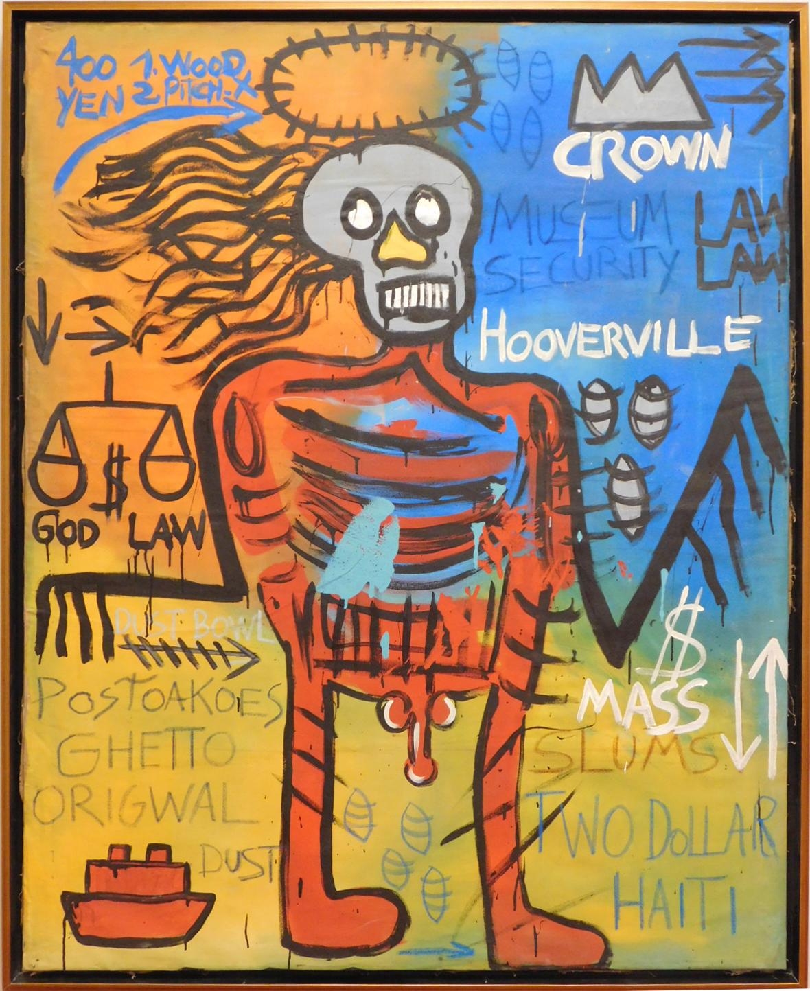 Jean-Michel Basquiat | Portrait of Man with Flowing Hair (1982) | MutualArt