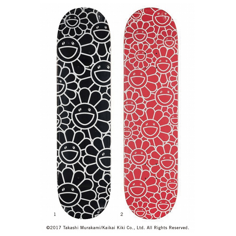 Takashi Murakami | Flower Skateboard Black; Flower Skateboard Red ...