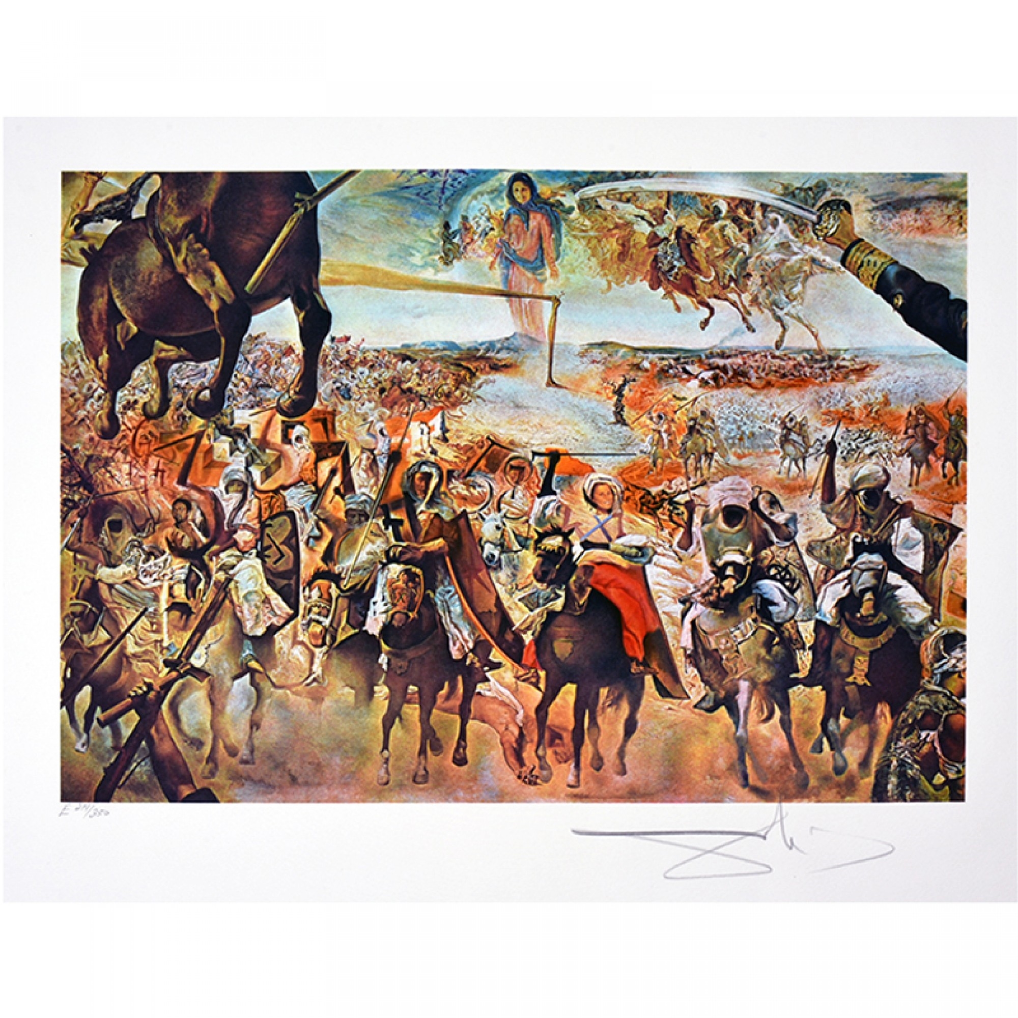 Salvador Dali The Battle of Tetuan Original Hand Signed Print with COA 