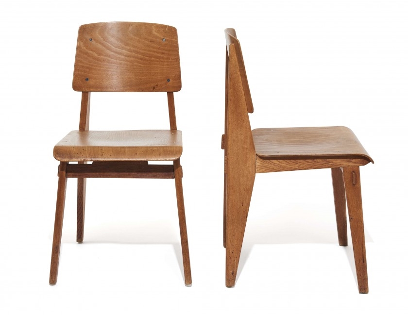 Jean Prouvé | Paire de chaises mod. Standard dites Tout bois (1941