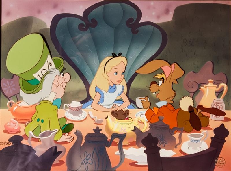 alice in wonderland cartoon tea party