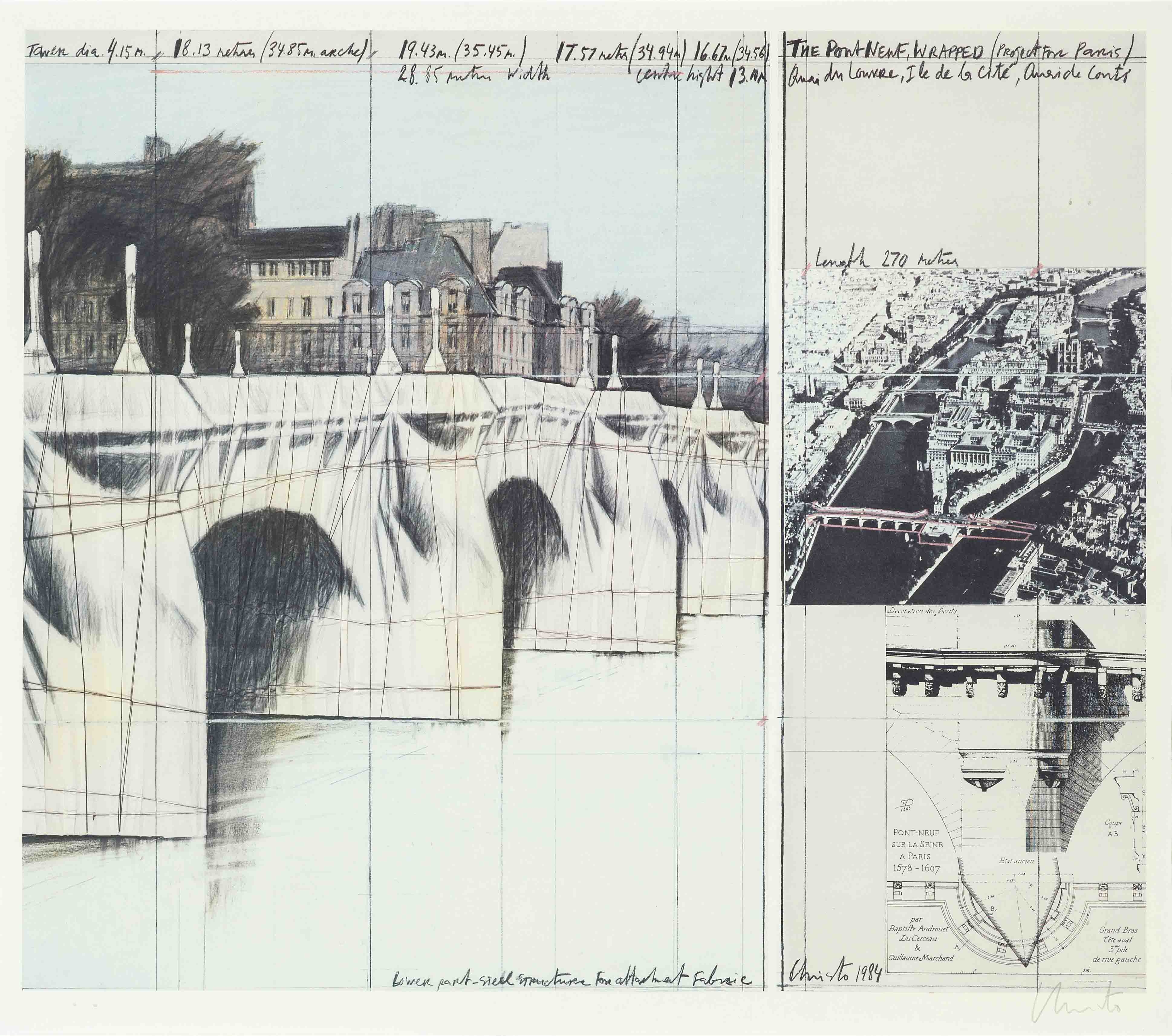 Christo | The Pont Neuf, Wrapped (Project for Paris) (1984