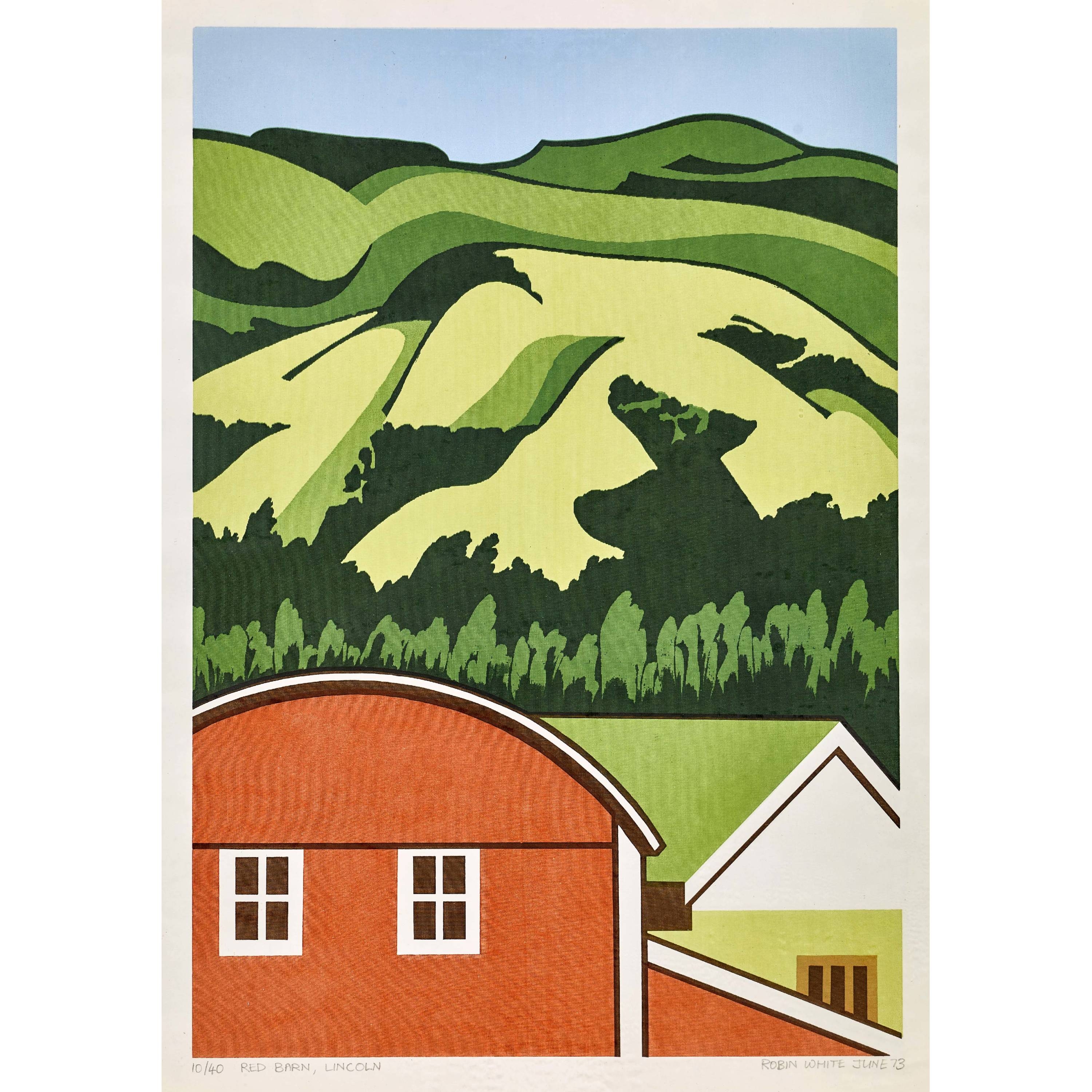 White Robin Red Barn Lincoln 1973 Mutualart
