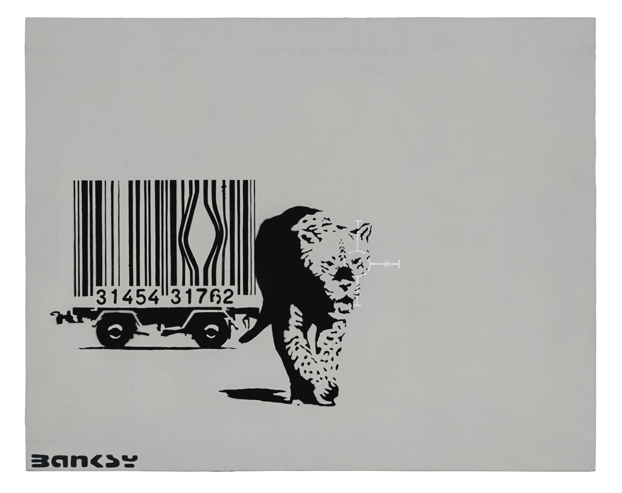 Banksy | BARCODE LEOPARD (2002) | MutualArt