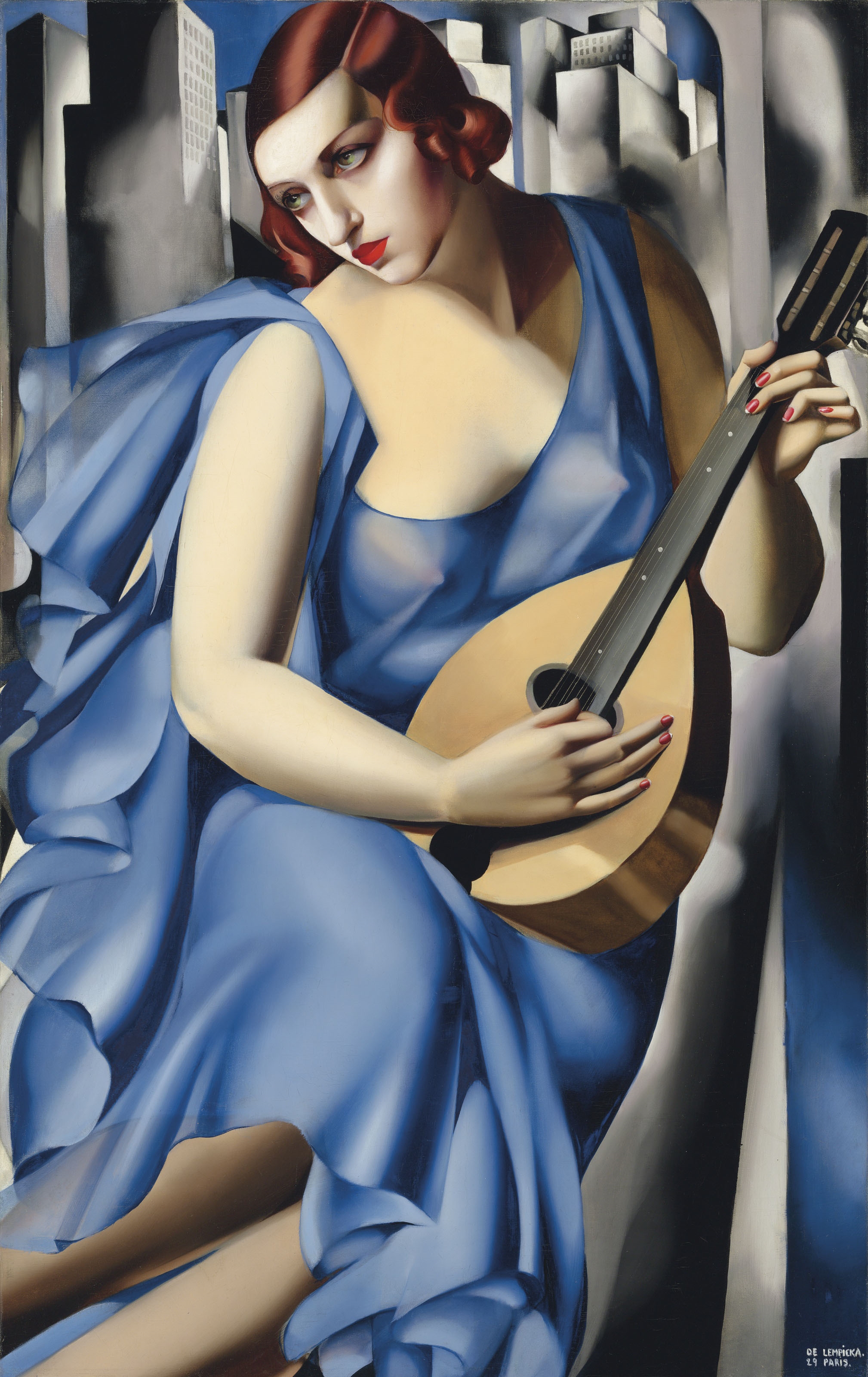 人物画　絵画　 「la chanteuse」 Tamara de Lempicka | La Musicienne (1929) | MutualArt