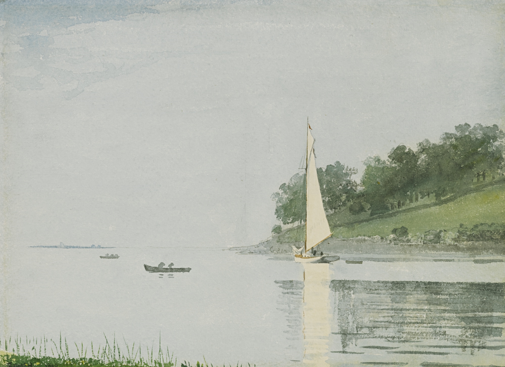 Winslow Homer | YACHT IN A COVE, GLOUCESTER (1880) | MutualArt