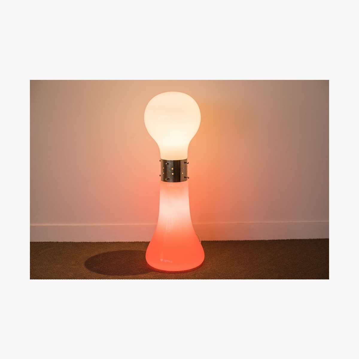 Nason Carlo Lampe De Parquet En Verre De Murano Bicolore Mutualart