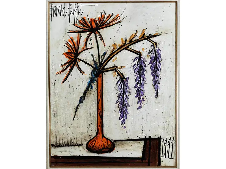 ベルナール・ビュッフェ、Vase de Dahlias