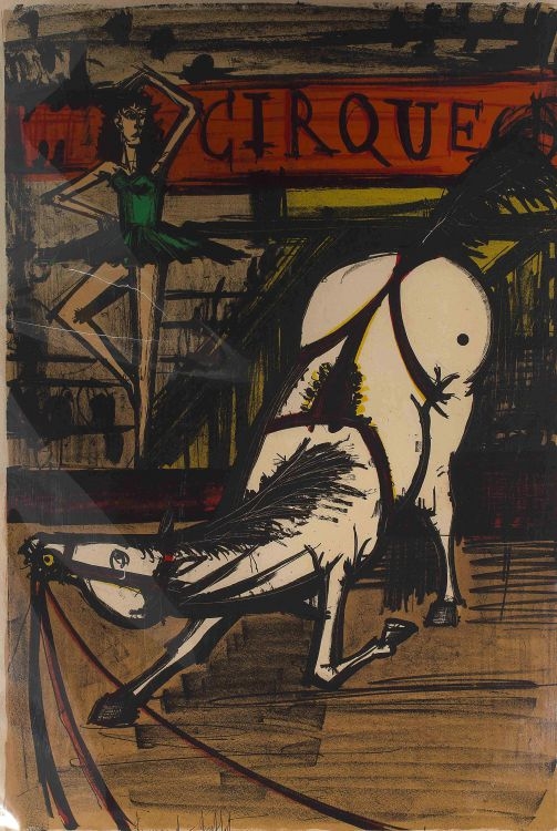 ベルナール・ビュッフェ、「LE CIRQUE-L'ecuyere」 Bernard Buffet | L'Ecuyere (from Le Cirque) | MutualArt