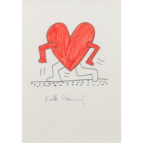 Keith Haring Running Heart MutualArt