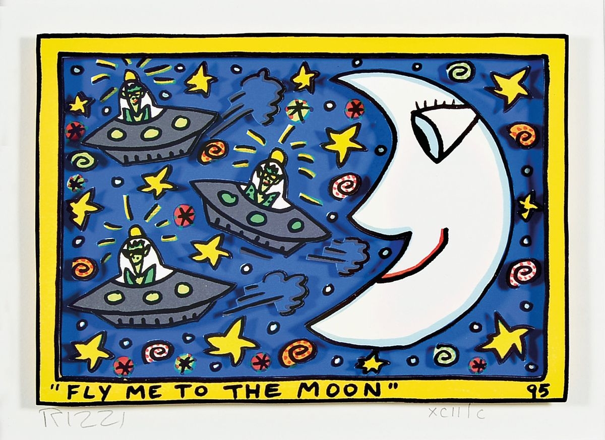 James Rizzi | Fly me to the moon (1995) | MutualArt