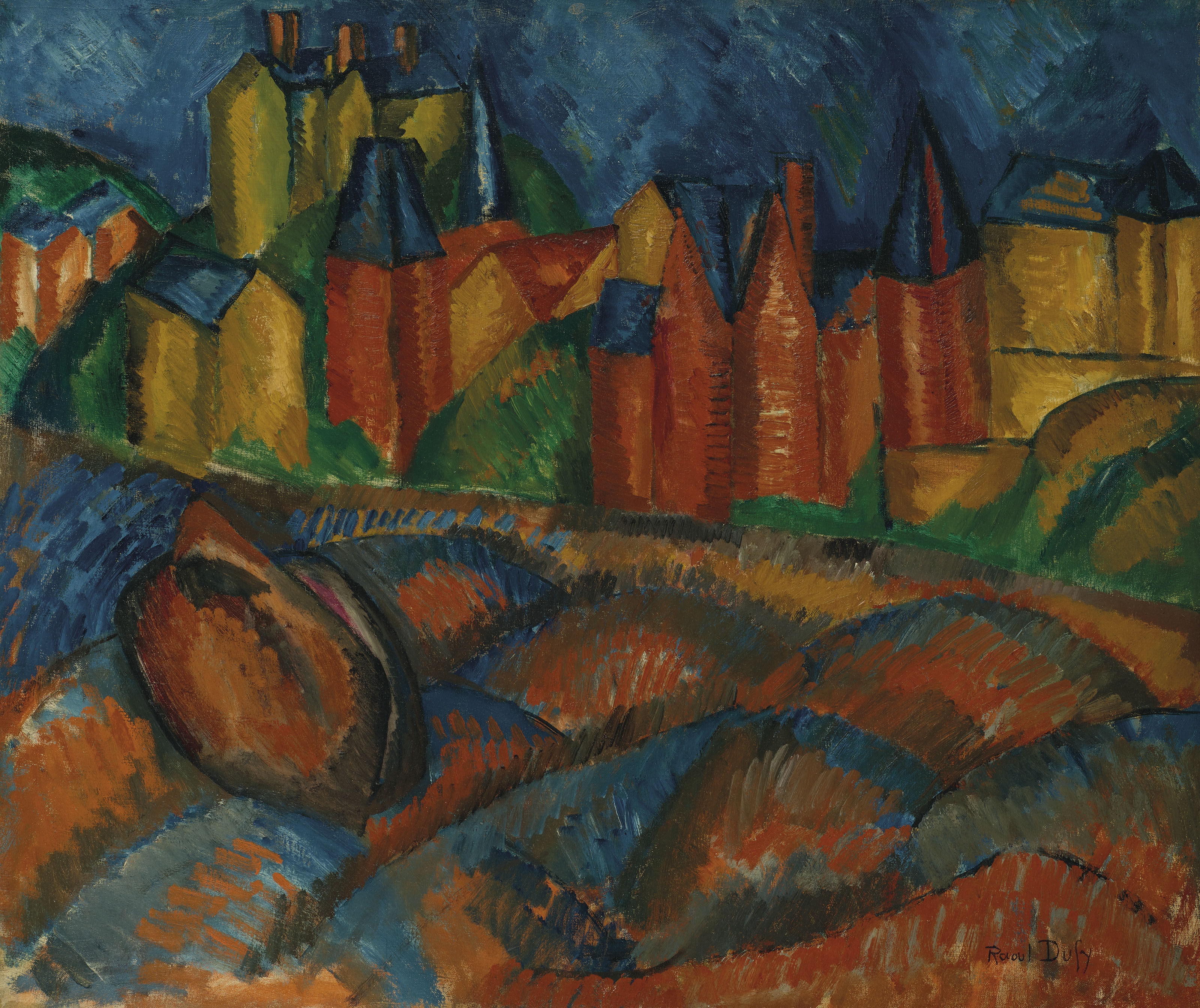 Raoul Dufy | Sainte-Adresse, la plage (1909) | MutualArt