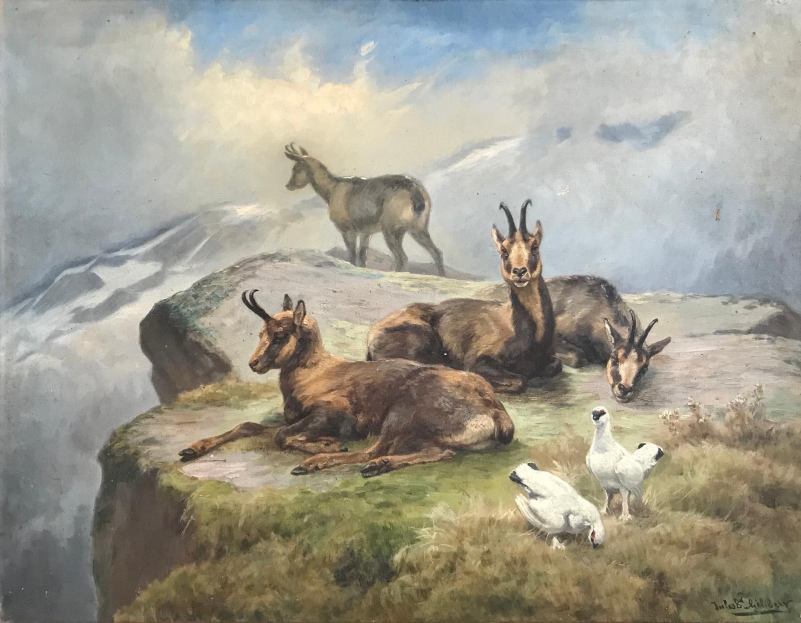 Jules Bertrand Gelibert Les Chamois Dans La Montagne Mutualart