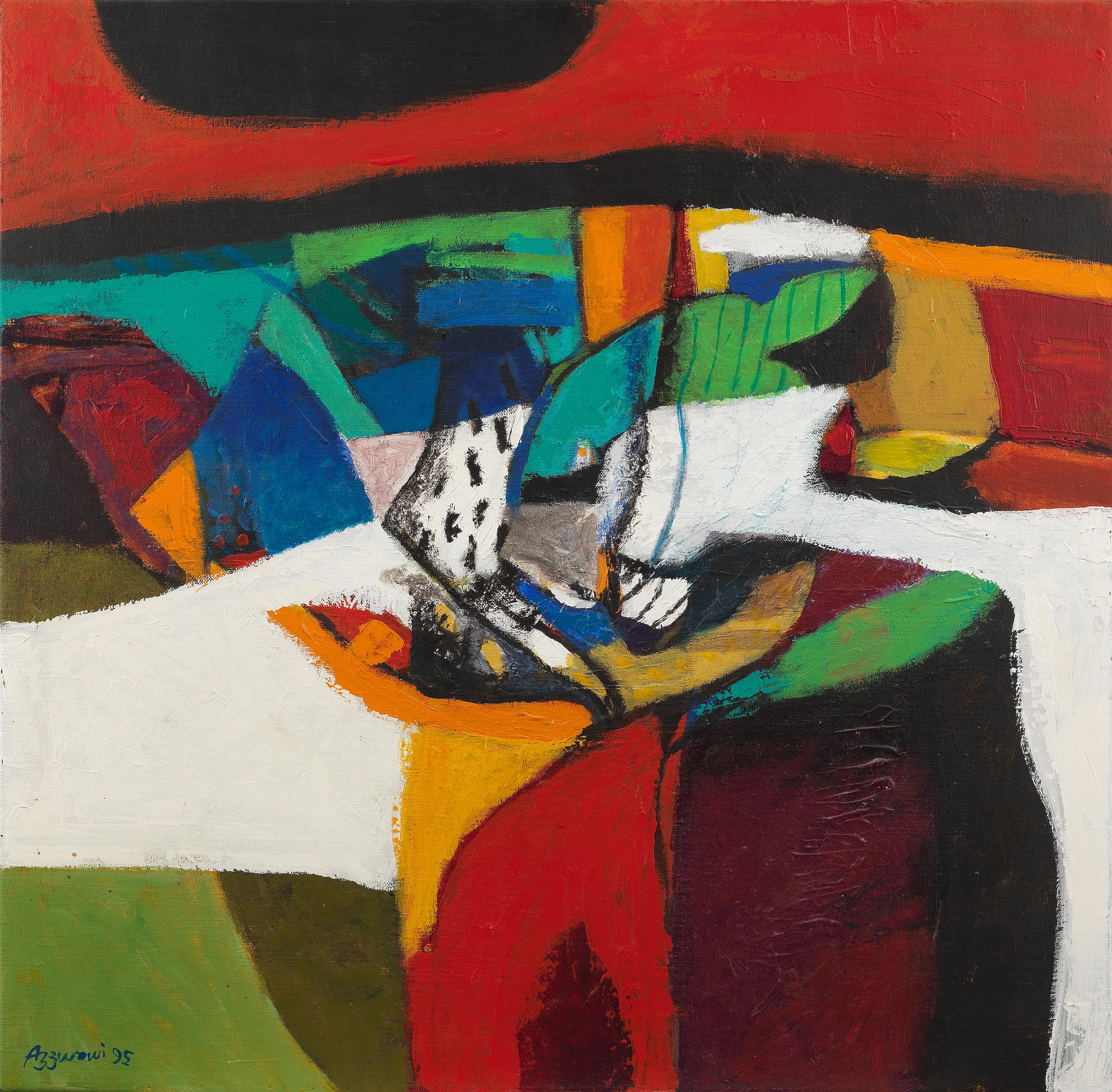Dia Al-Azzawi | Red Landscape No (1995) | MutualArt