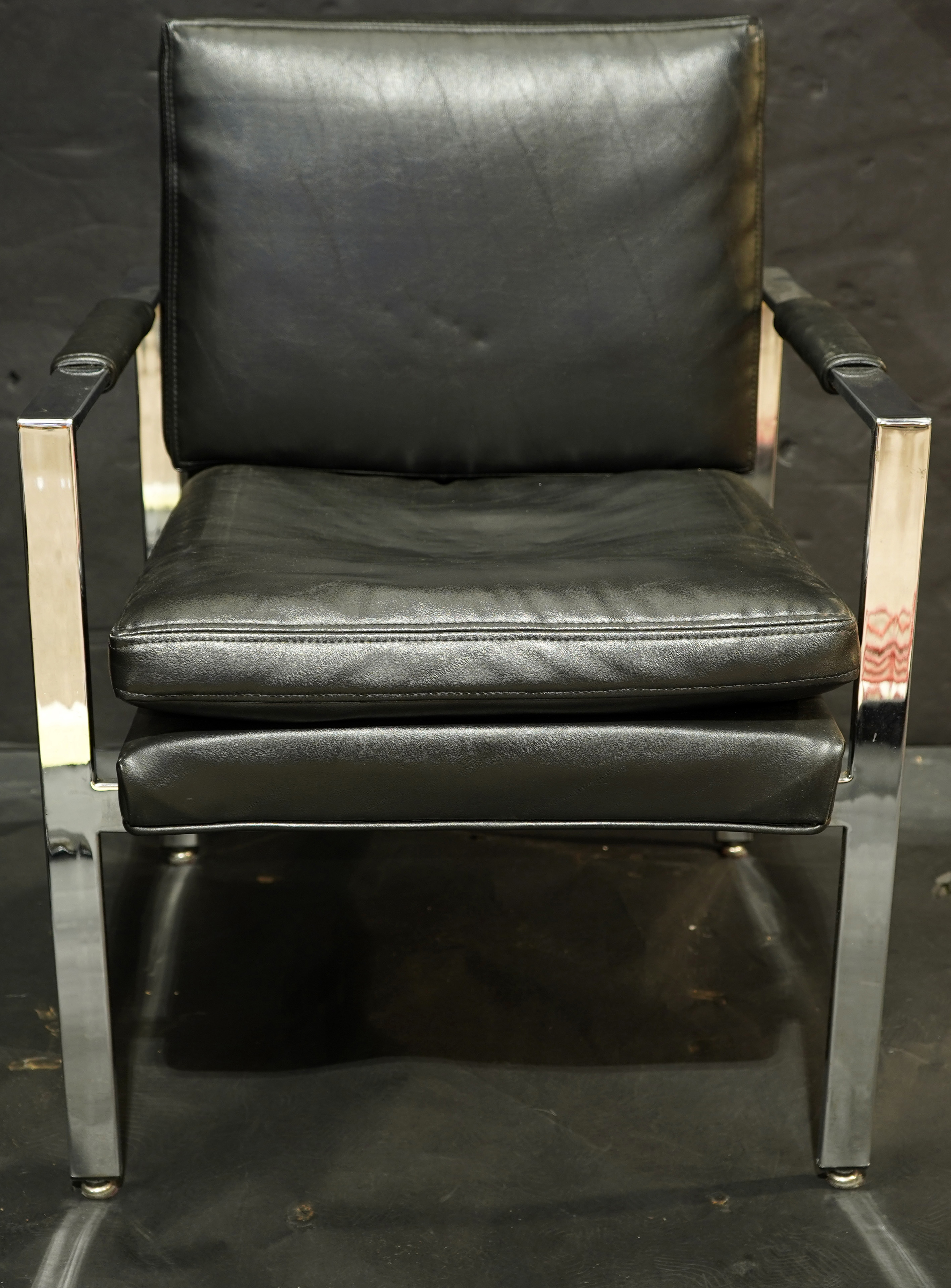 A Style Black Leather And Chrome, Black Leather And Chrome Chairs