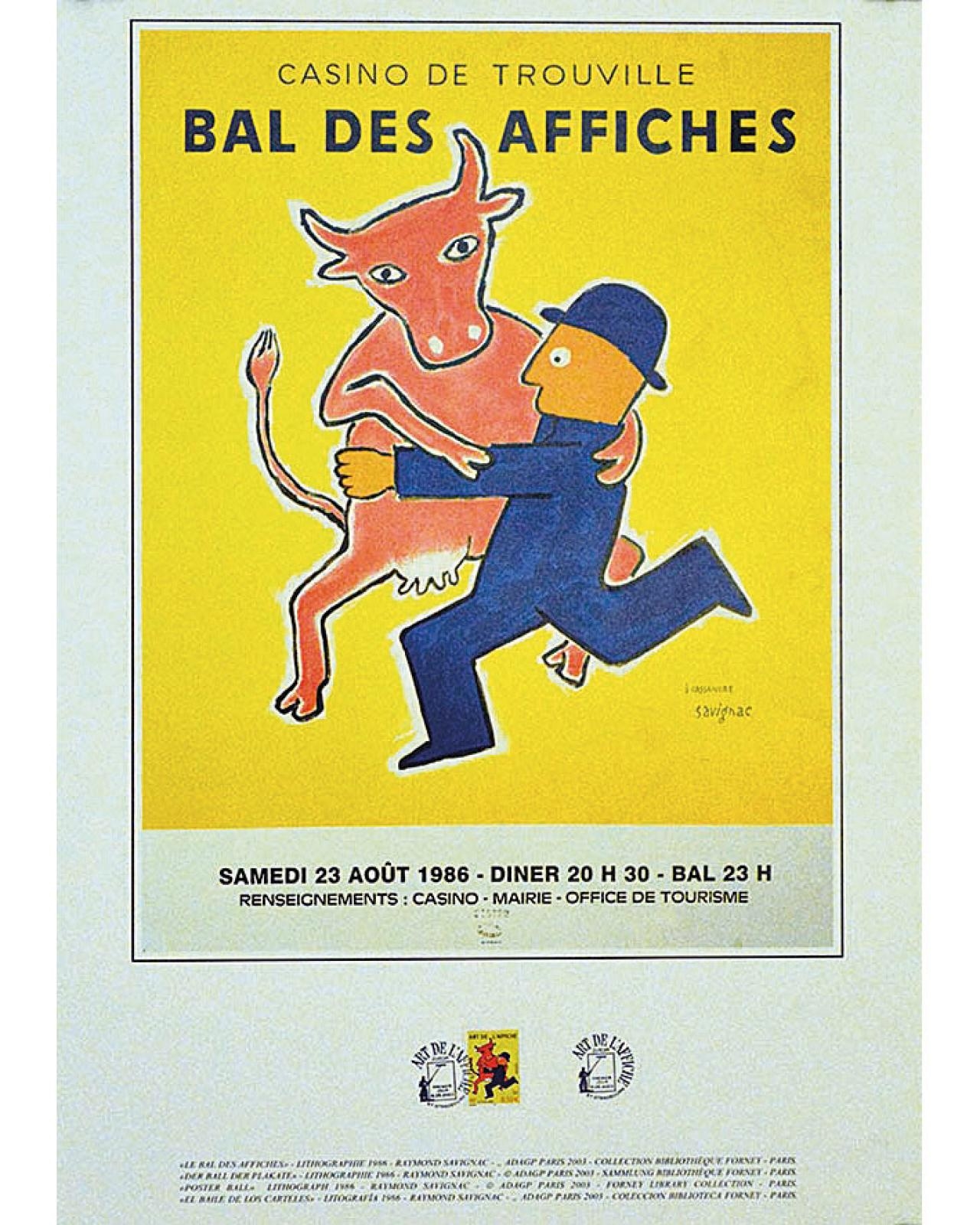 SAVIGNAC BAL DES AFFICHES 1986年 トルーヴィル Raymond Savignac | Bal des Affiches Casino de Trouville Samedi 23