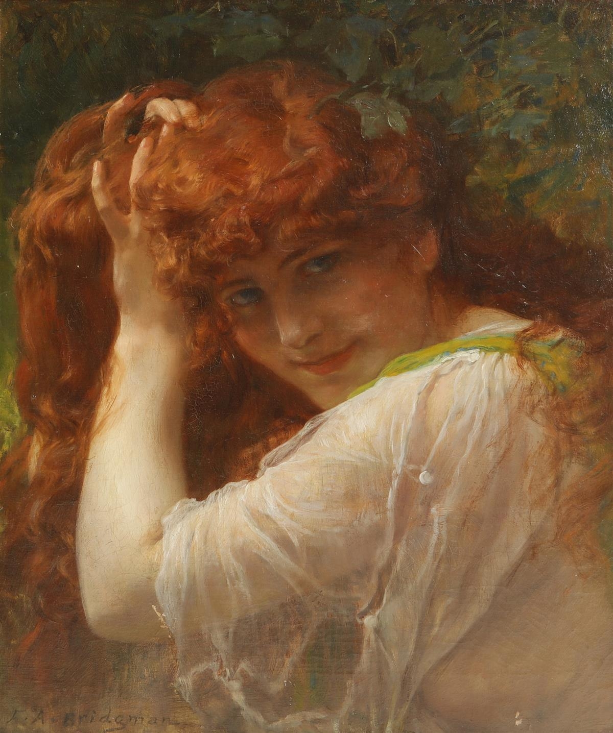 Frederick Arthur Bridgman Portrait Of A Red Headed Woman Late 10s Mutualart