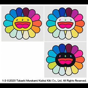 村上隆 Multicolor Double Face: Yellow Takashi Murakami | Three works: Multicolor Double Face: Yellow