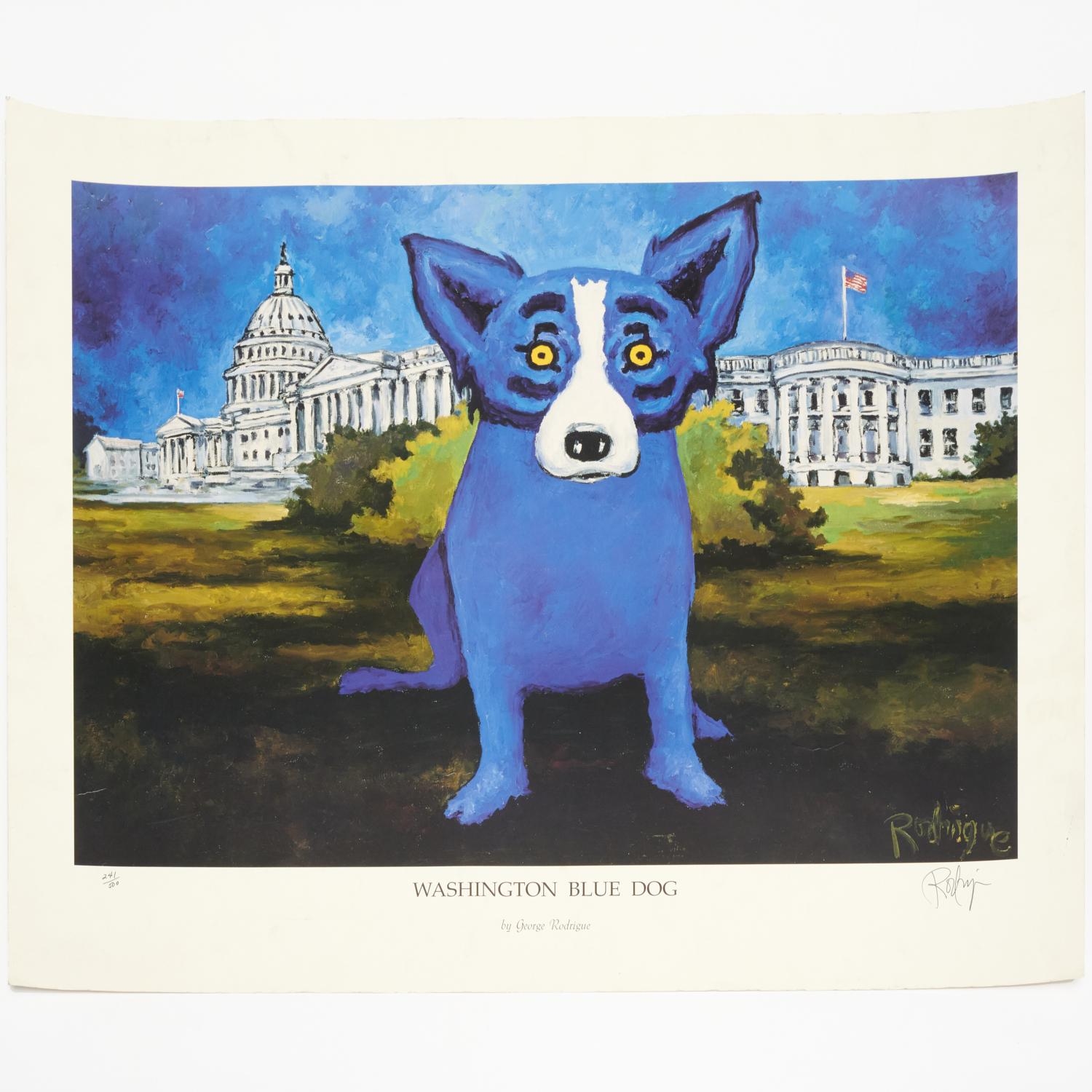 blue dog framed prints