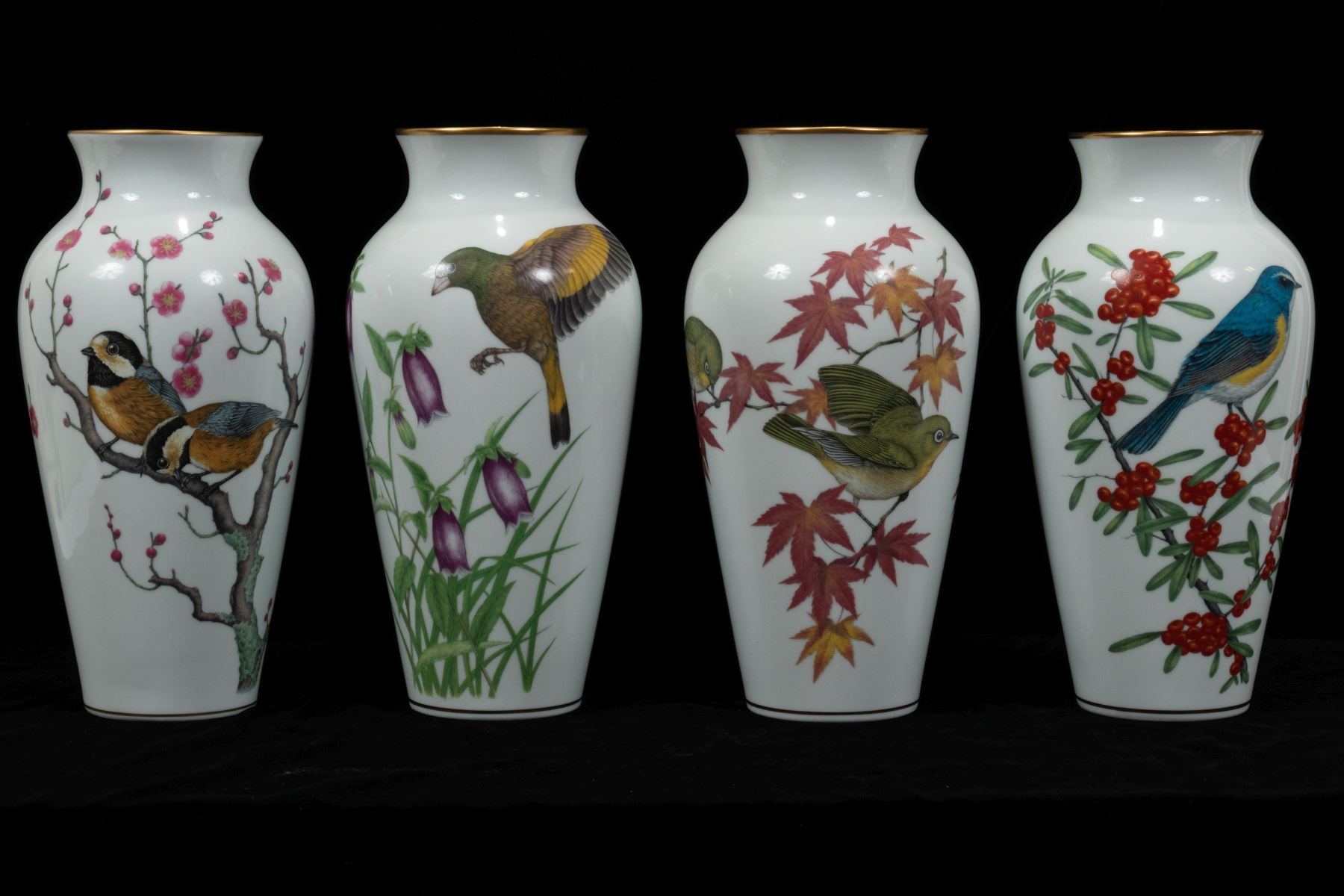 △(R507-F52) Franklin Porcelain フランクリンポーセリン 花鳥十二