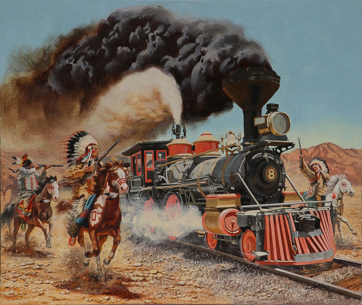 Harry Schaare | Indians Attack the Iron Horse (1982) | MutualArt