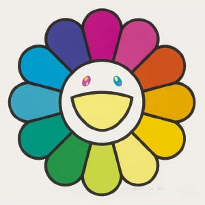 adorable rainbow shiny Takashi Murakami sunflower