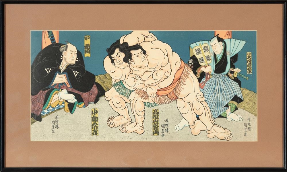 Utagawa Kunisada | Wood block print of Sumo | MutualArt