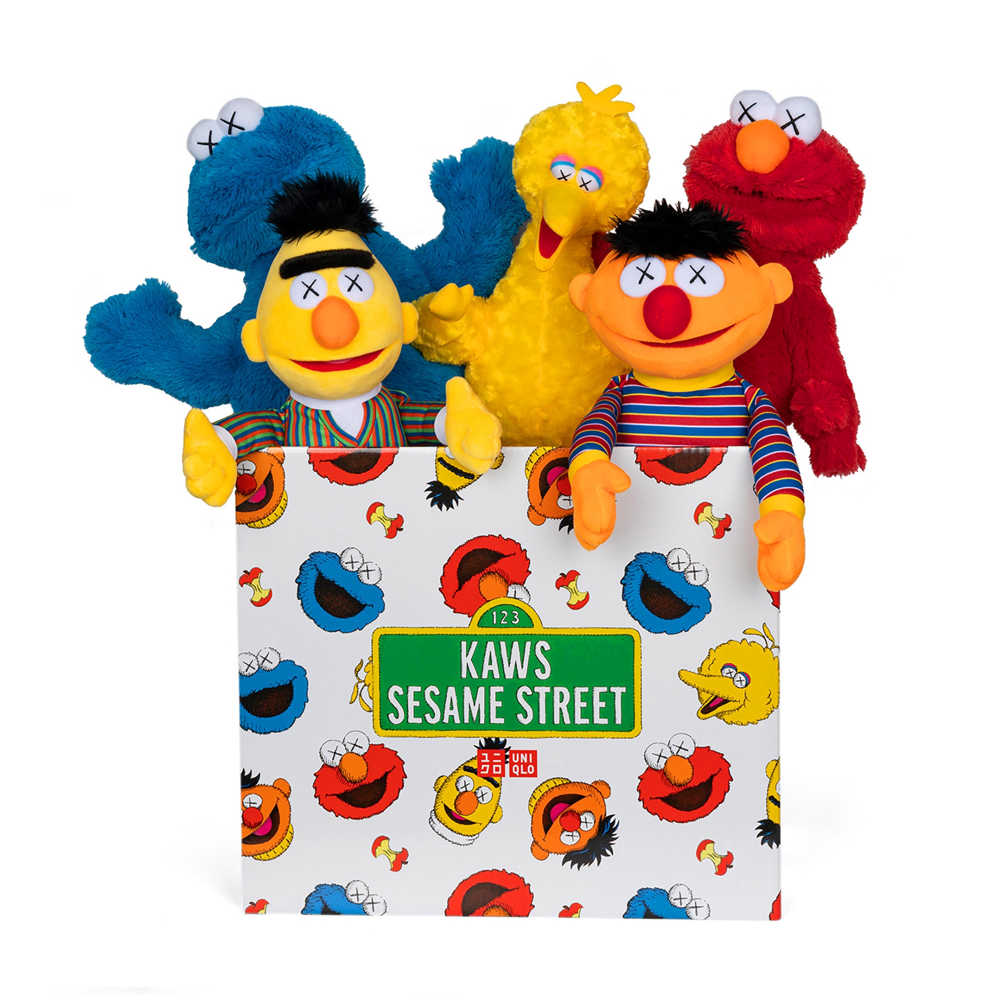 KAWS | Sesame Street Uniqlo Plush Toy Complete Box Set (2018 