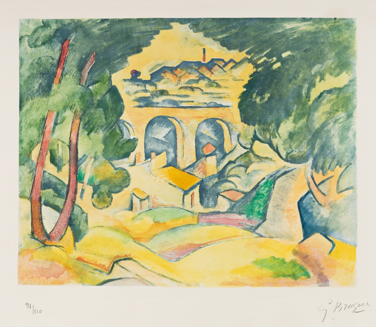 Georges Braque | Le Viaduc de L'Estaque. (ca. 1950) | MutualArt