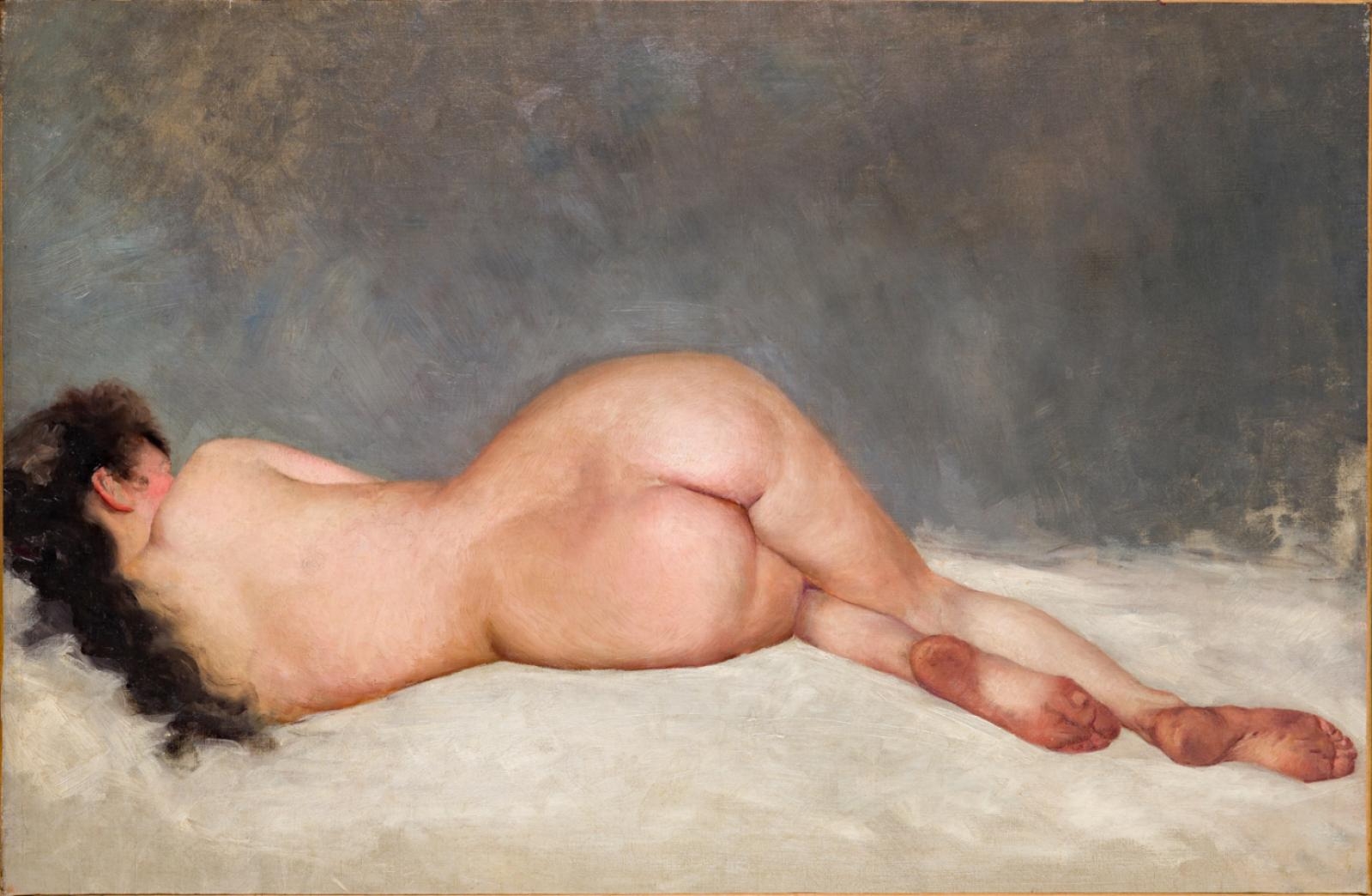 French School, 19th Century  Naked woman lying on her back