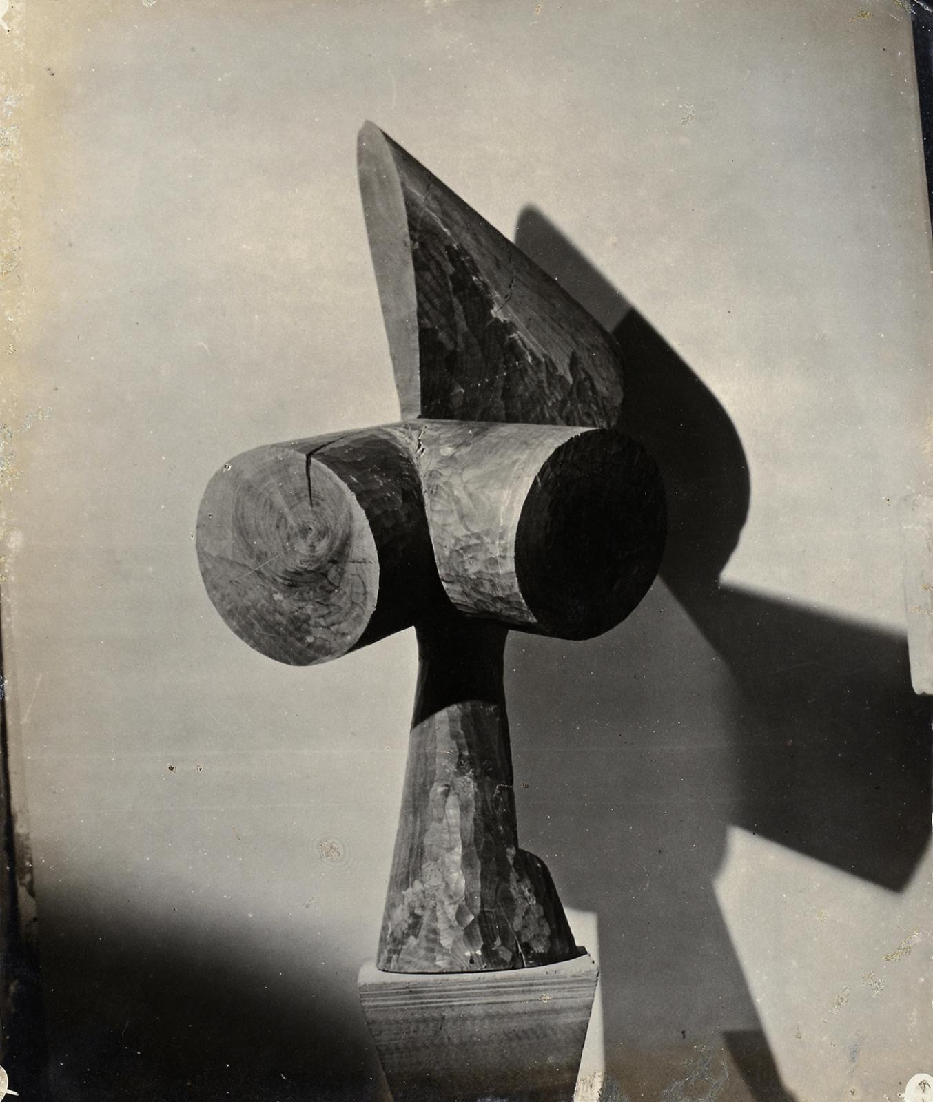 Mid 20th Century Abstract Figurative Wood Sculpture in the Style of  Brancusi, Artisan Signed