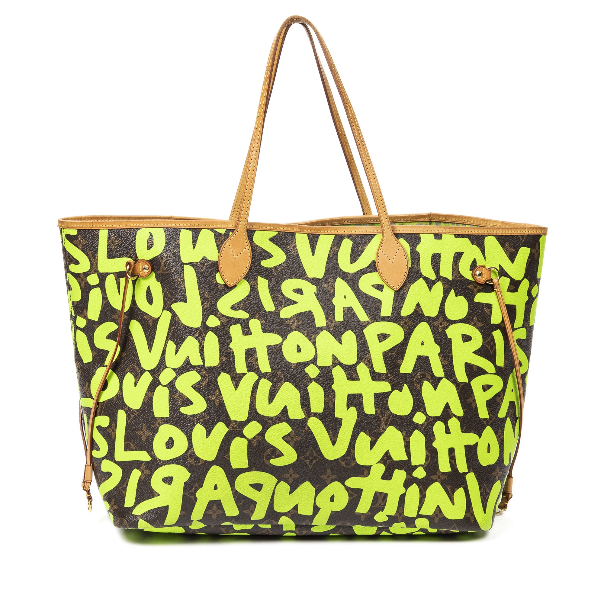 Louis Vuitton, Neon Green and Brown Limited Edition Neverfull GM (2009)