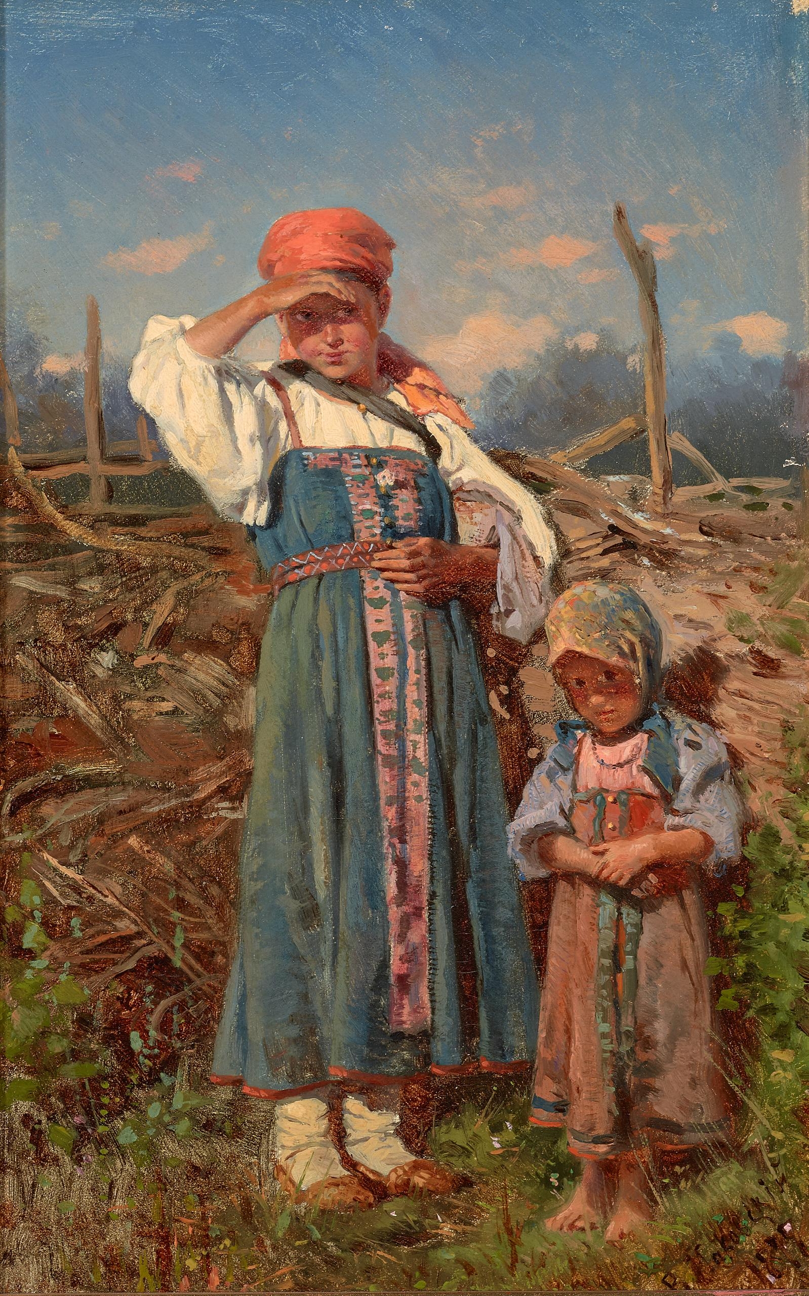 Vladimir Makovsky | Two peasant girls (1879) | MutualArt
