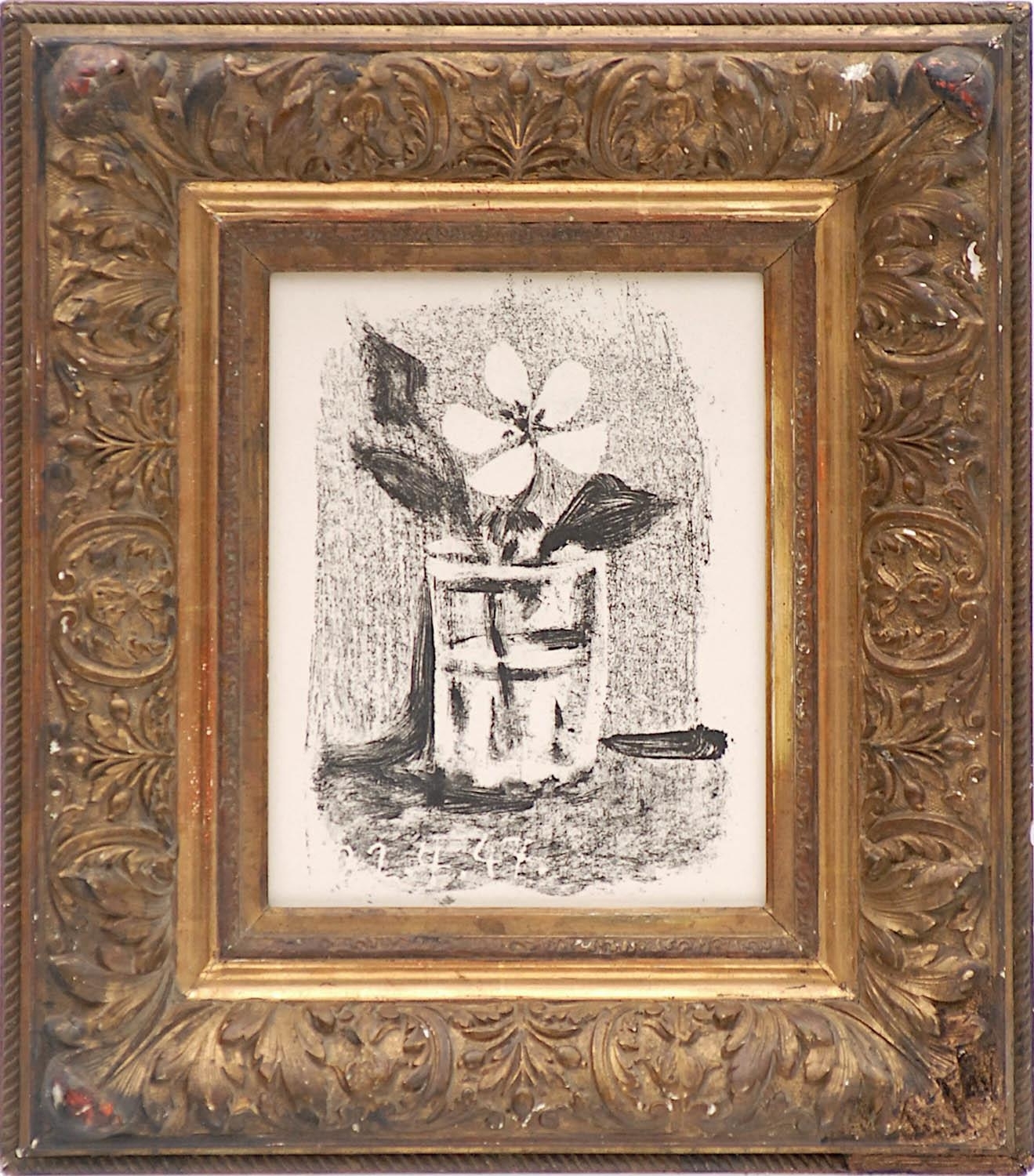 Pablo Picasso、Verre et vase de fleurs