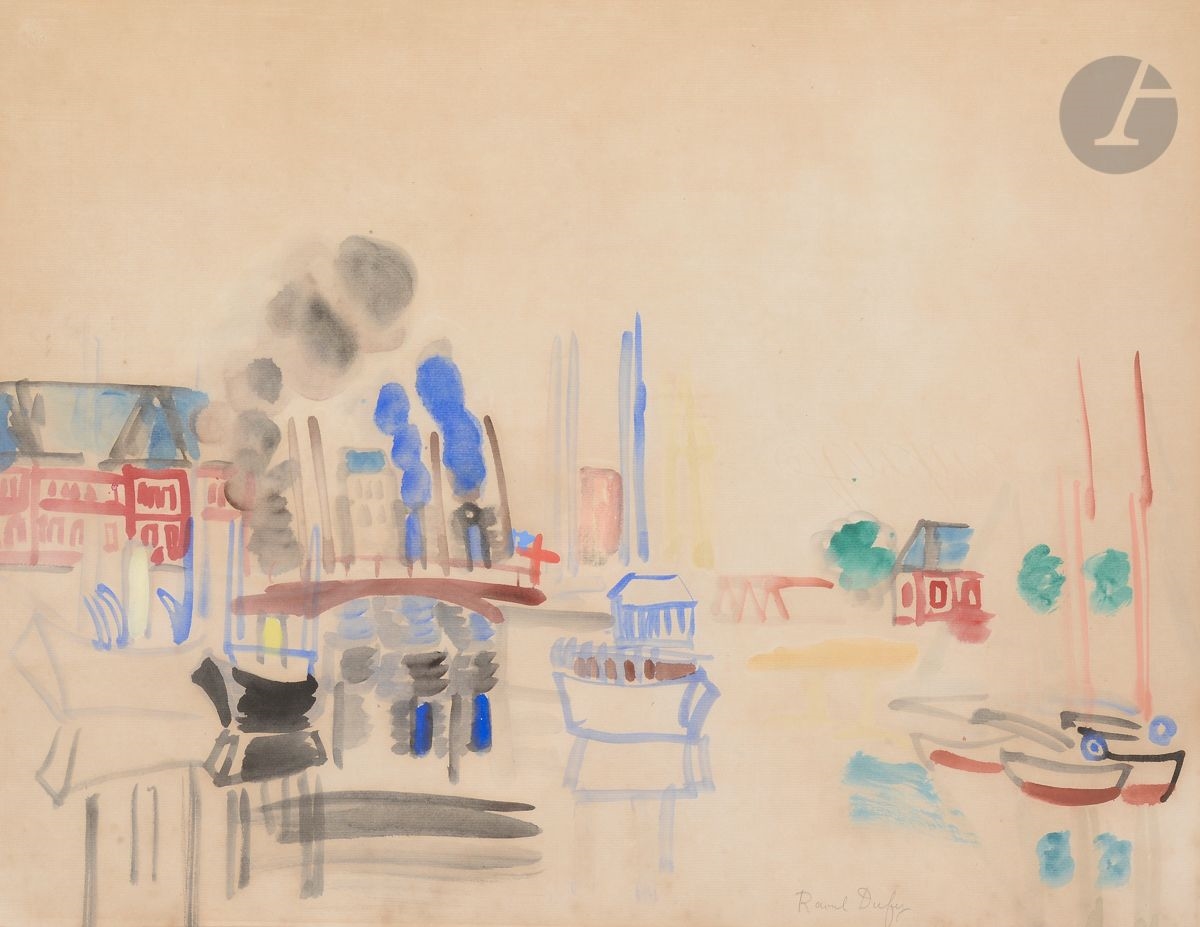 Dufy Raoul | Boats in the port of Deauville (1923 - 1924