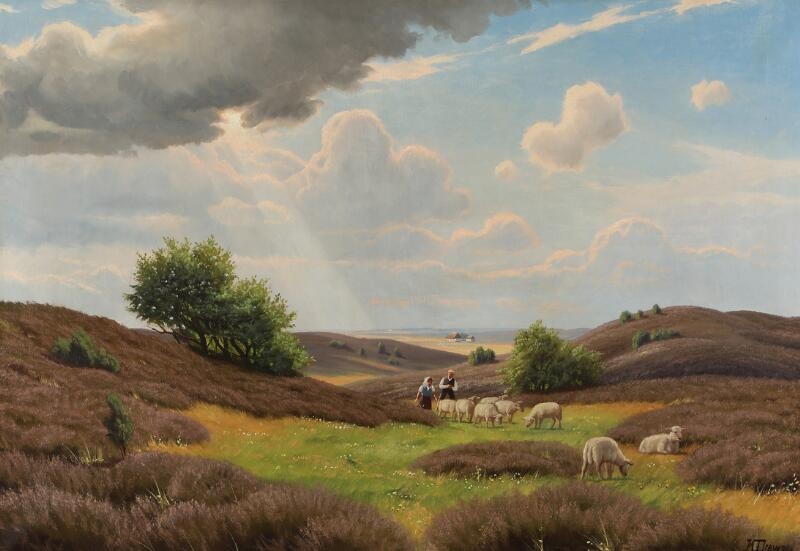 Kai Jeppe Drews Landscape With Sheep Mutualart