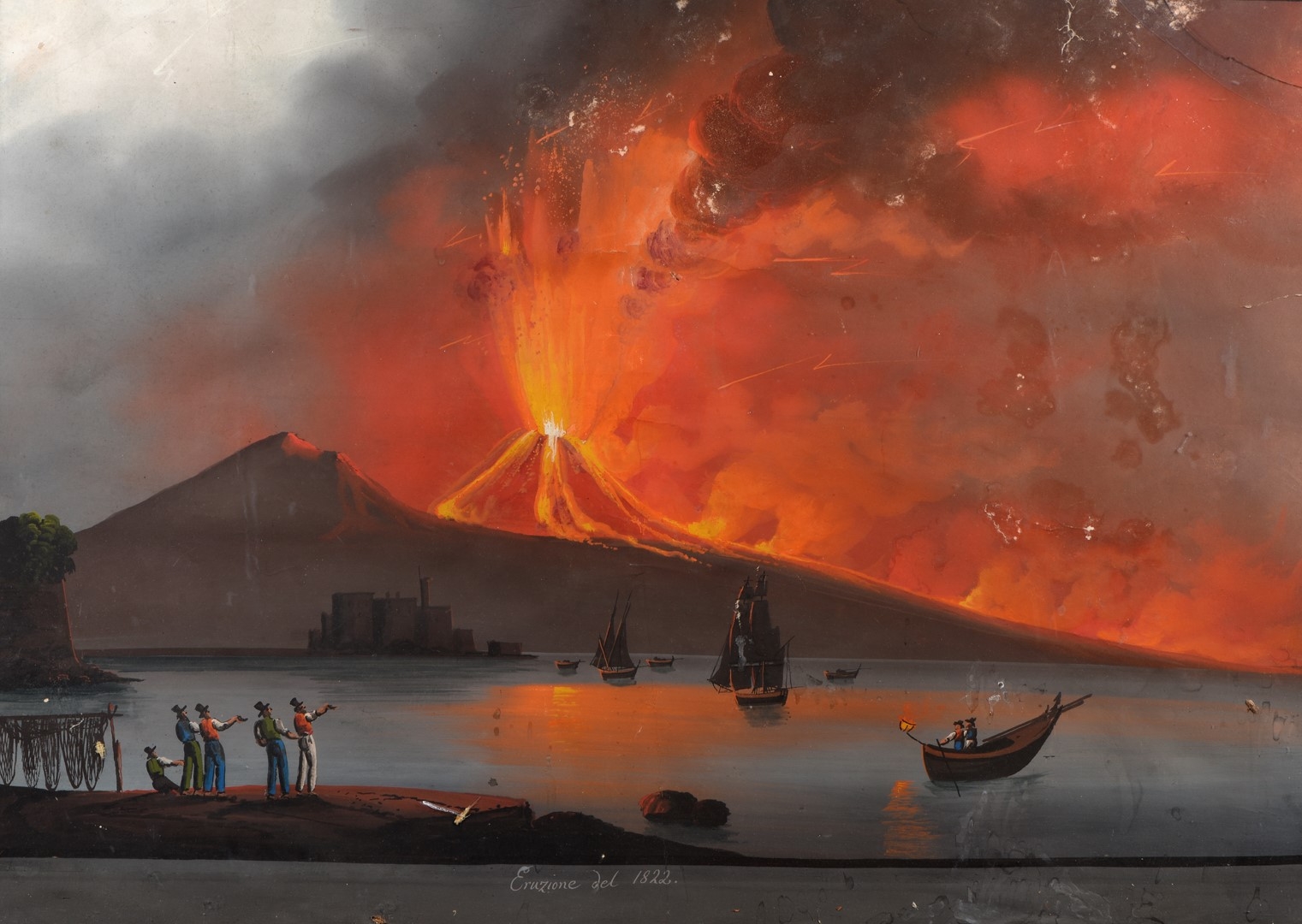 Neapolitan School 19th Century Eruption Du Vesuve En Baie De Naples 12 Mutualart