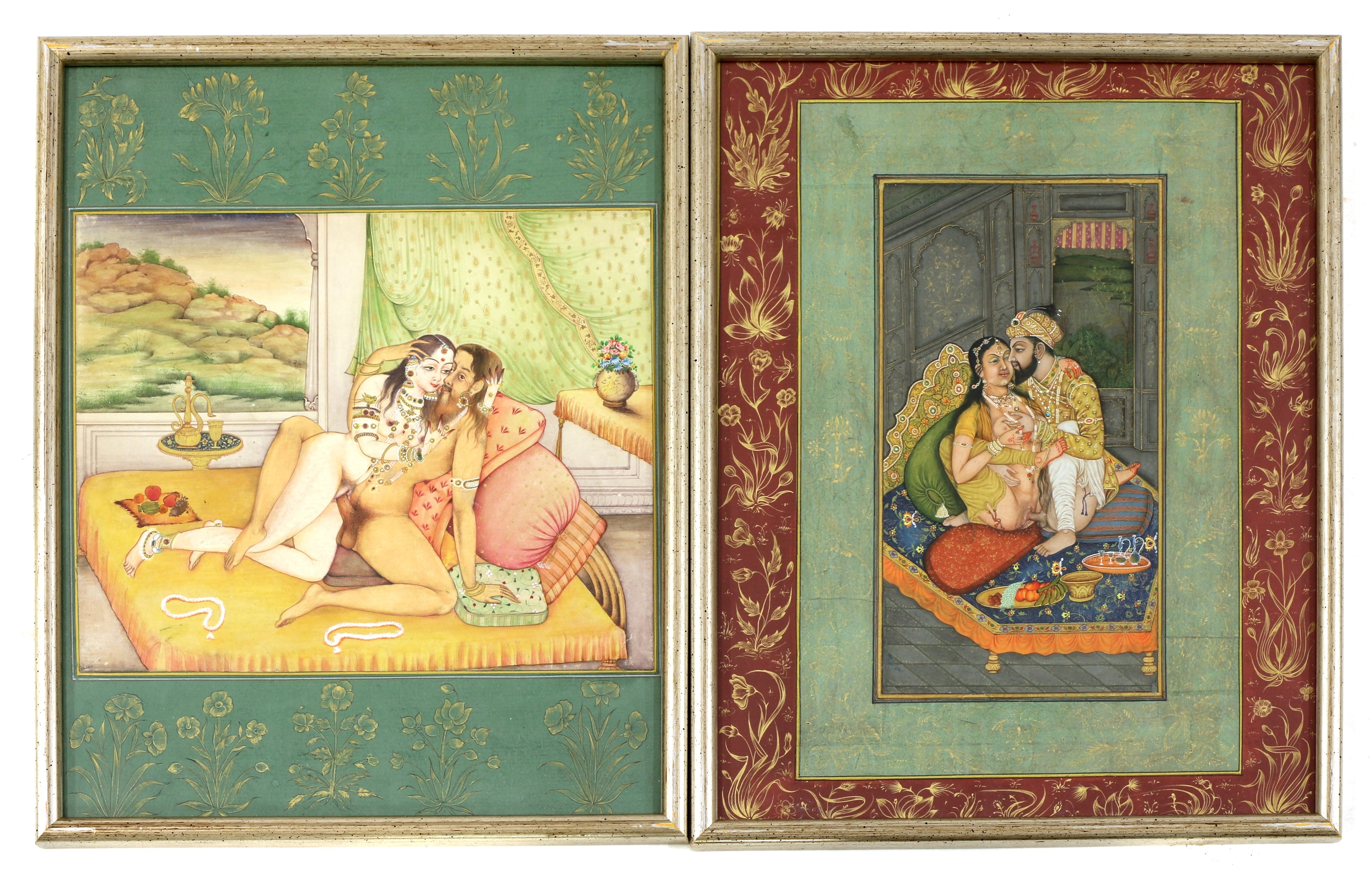3500px x 2240px - Indian School, 19th Century | Fourteen Indian erotic paintings | MutualArt