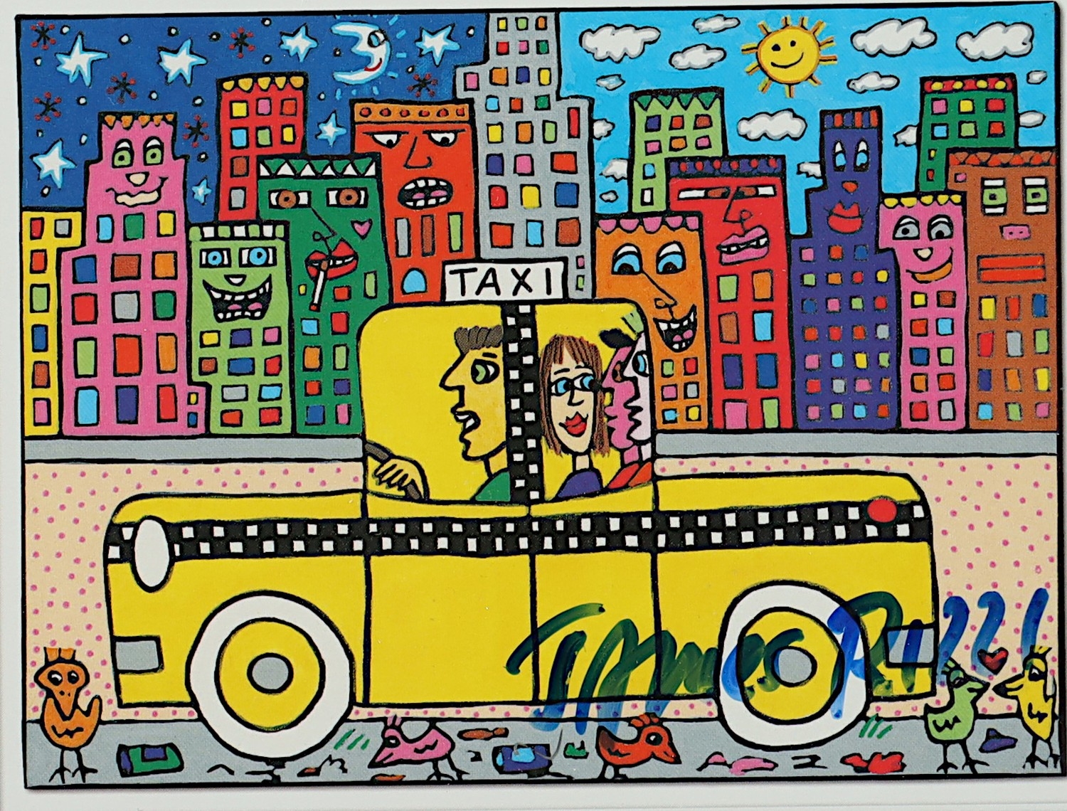 ジェームス・リジィ タクシー 『TAXI TAKE US 』 James Rizzi | If you take a taxi | MutualArt