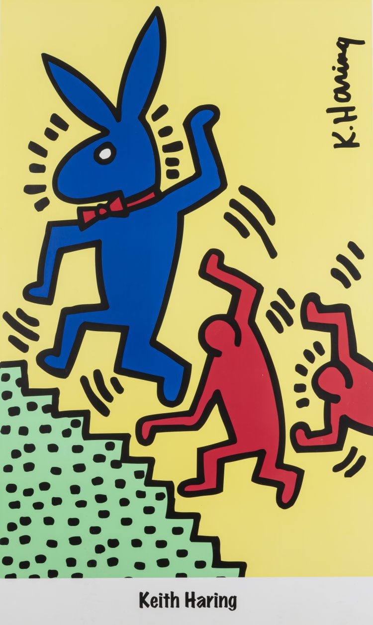 Keith Haring | Poster 'Bunny on the Move' (1995) | MutualArt