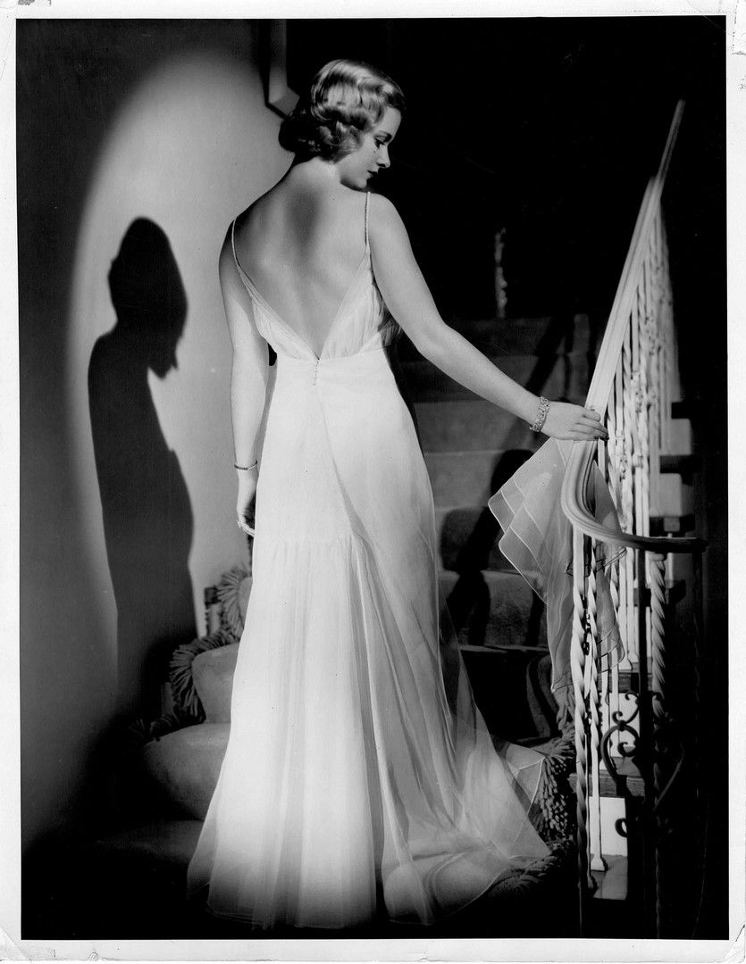 navy blue dress for baby girl Insanely Glam 1930's Gowns worn by Old Hollywood | 1930s Evening Dresses main image 1