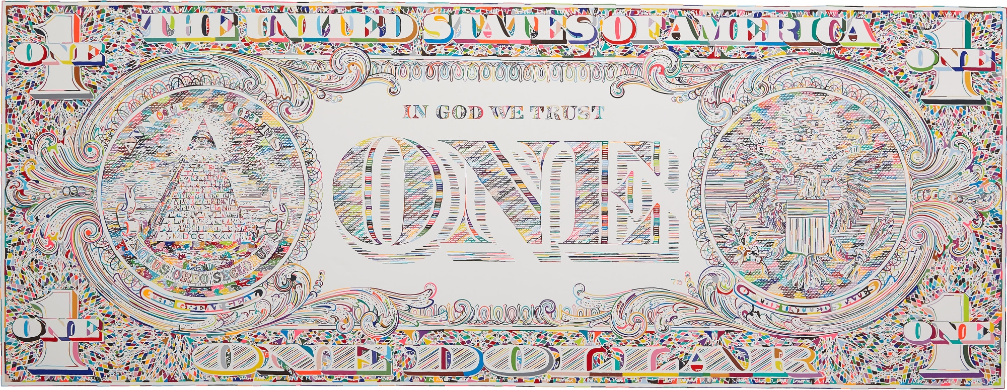 back of one dollar bill clip art