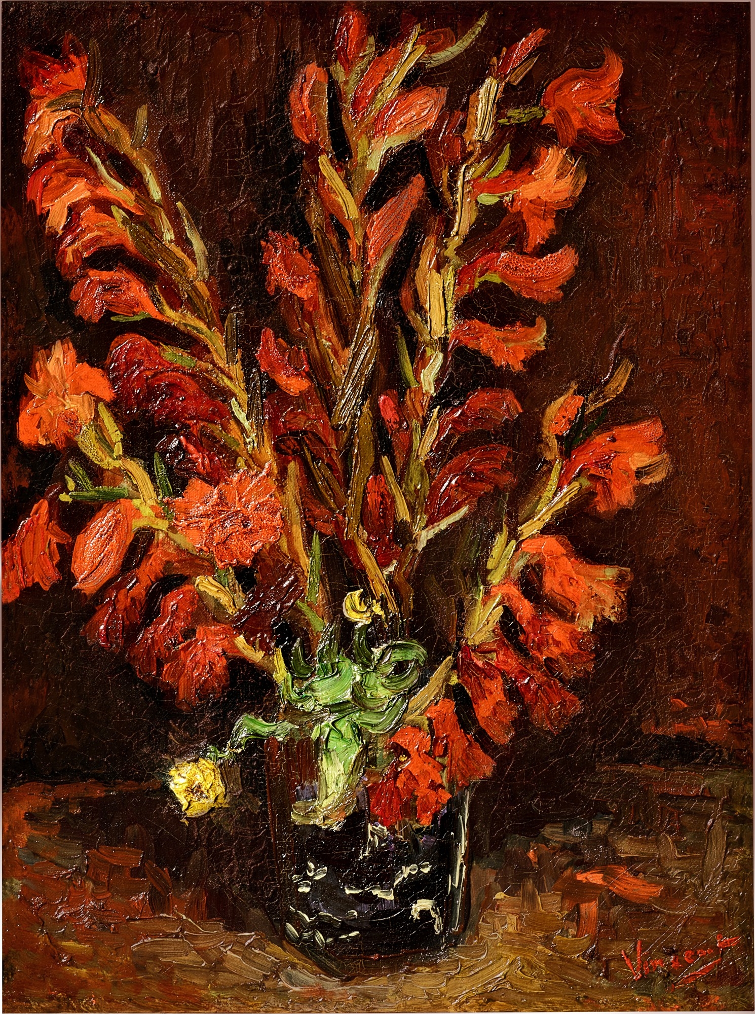 Vincent Van Gogh, Nature Morte: Vase Aux Glaïeuls 靜物：花瓶與菖蘭